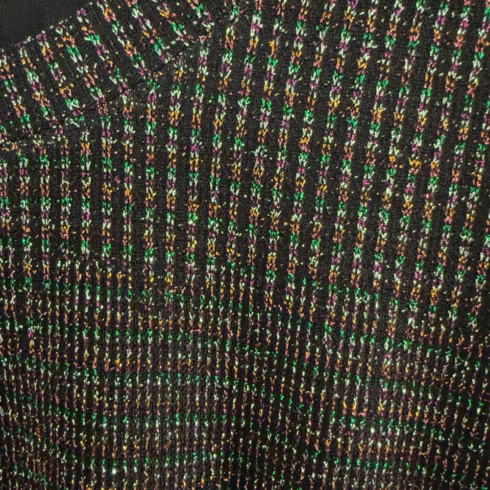 Festive Intro Lurex knit Multicolor Metallic crewneck top - Picture 5 of 7